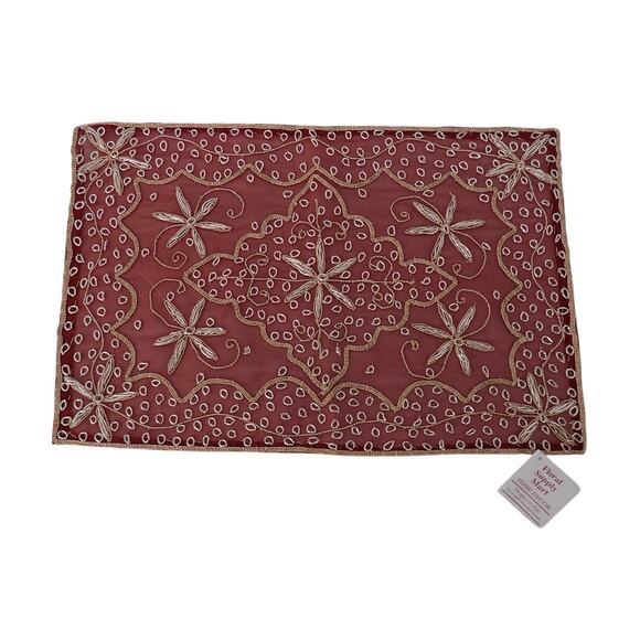 unbranded Other - Set of 12 silk embroidered placemats metallic NWOT